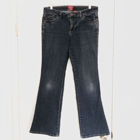 Elle Monaco Blue Mid Rise Bootcut Jeans - Picture 1 of 6